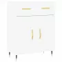 Credenza Bianca 69,5x34x180 cm in Legno Multistrato