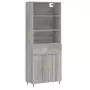 Credenza Grigio Sonoma 69,5x34x180 cm in Legno Multistrato