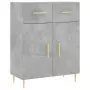 Credenza Grigio Cemento 69,5x34x180 cm in Legno Multistrato