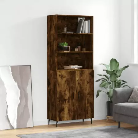 Credenza Rovere Fumo  69,5x34x180 cm in Legno Multistrato