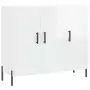 Credenza Bianco Lucido 90x34x80 cm in Legno Multistrato