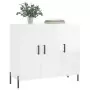 Credenza Bianco Lucido 90x34x80 cm in Legno Multistrato