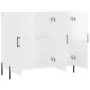 Credenza Bianco Lucido 90x34x80 cm in Legno Multistrato