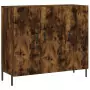 Credenza Rovere Fumo 90x34x80 cm in Legno Multistrato