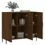 Credenza Rovere Marrone 90x34x80 cm in Legno Multistrato