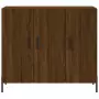 Credenza Rovere Marrone 90x34x80 cm in Legno Multistrato