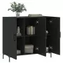 Credenza Nera 90x34x80 cm in Legno Multistrato