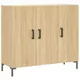 Credenza Rovere Sonoma 90x34x80 cm in Legno Multistrato