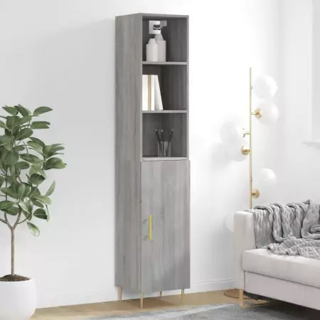 Credenza Grigio Sonoma 34,5x34x180 cm in Legno Multistrato