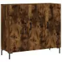 Credenza Rovere Fumo 90x34x80 cm in Legno Multistrato