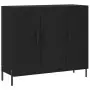 Credenza Nera 90x34x80 cm in Legno Multistrato