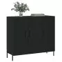 Credenza Nera 90x34x80 cm in Legno Multistrato