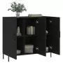 Credenza Nera 90x34x80 cm in Legno Multistrato