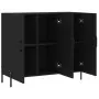 Credenza Nera 90x34x80 cm in Legno Multistrato