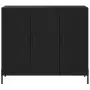 Credenza Nera 90x34x80 cm in Legno Multistrato