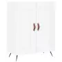 Credenza Bianco Lucido 69,5x34x180 cm in Legno Multistrato