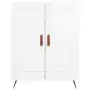 Credenza Bianco Lucido 69,5x34x180 cm in Legno Multistrato