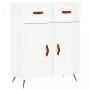 Credenza Bianco Lucido 69,5x34x180 cm in Legno Multistrato