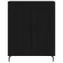 Credenza Nera 69,5x34x180 cm in Legno Multistrato