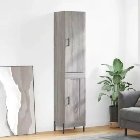 Credenza Grigio Sonoma 34,5x34x180 cm in Legno Multistrato