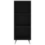 Credenza Nera 34,5x34x180 cm in Legno Multistrato