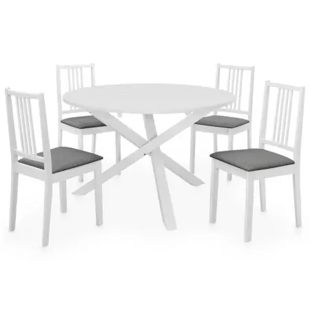 Set per Sala da Pranzo 5 pz in MDF Bianco