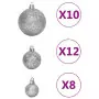 Set Palline di Natale 111 pz Argento in Polistirene