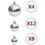 Set Palline di Natale 111 pz Argento in Polistirene