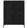 Credenza Nera 69,5x34x180 cm in Legno Multistrato