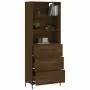 Credenza Rovere Marrone 69,5x34x180 cm in Legno Multistrato