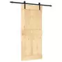 Porta Scorrevole con Set Hardware 90x210 cm Legno Massello Pino