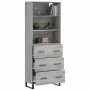 Credenza Grigio Sonoma 69,5x34x180 cm in Legno Multistrato