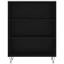 Credenza Nera 69,5x32,5x180 cm Legno Multistrato