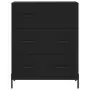 Credenza Nera 69,5x34x180 cm in Legno Multistrato