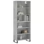 Credenza Grigio Sonoma 69,5x32,5x180 cm Legno Multistrato