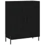 Credenza Nera 69,5x34x180 cm in Legno Multistrato