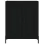 Credenza Nera 69,5x34x180 cm in Legno Multistrato