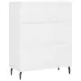 Credenza Bianca 69,5x32,5x180 cm Legno Multistrato