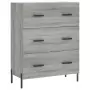 Credenza Grigio Sonoma 69,5x34x180 cm in Legno Multistrato