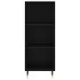 Credenza Nera 34,5x32,5x180 cm in Legno Multistrato