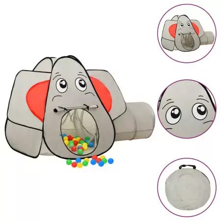 Tenda da Gioco per Bambini Elefante Grigio 174x86x101 cm