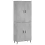 Credenza Grigio Cemento 69,5x34x180 cm in Legno Multistrato