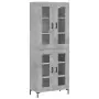 Credenza Grigio Cemento 69,5x34x180 cm in Legno Multistrato