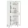 Credenza Bianco Lucido 69,5x34x180 cm in Legno Multistrato