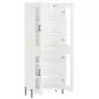 Credenza Bianco Lucido 69,5x34x180 cm in Legno Multistrato