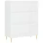 Credenza Bianca 69,5x34x180 cm in Legno Multistrato