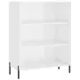 Credenza Bianco Lucido 69,5x34x180 cm in Legno Multistrato