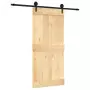 Porta Scorrevole con Set Hardware 95x210 cm Legno Massello Pino