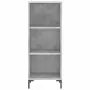 Credenza Grigio Cemento 34,5x34x180 cm in Legno Multistrato