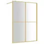 Parete per Doccia Walk-in Vetro Trasparente ESG 140x195 cm Oro